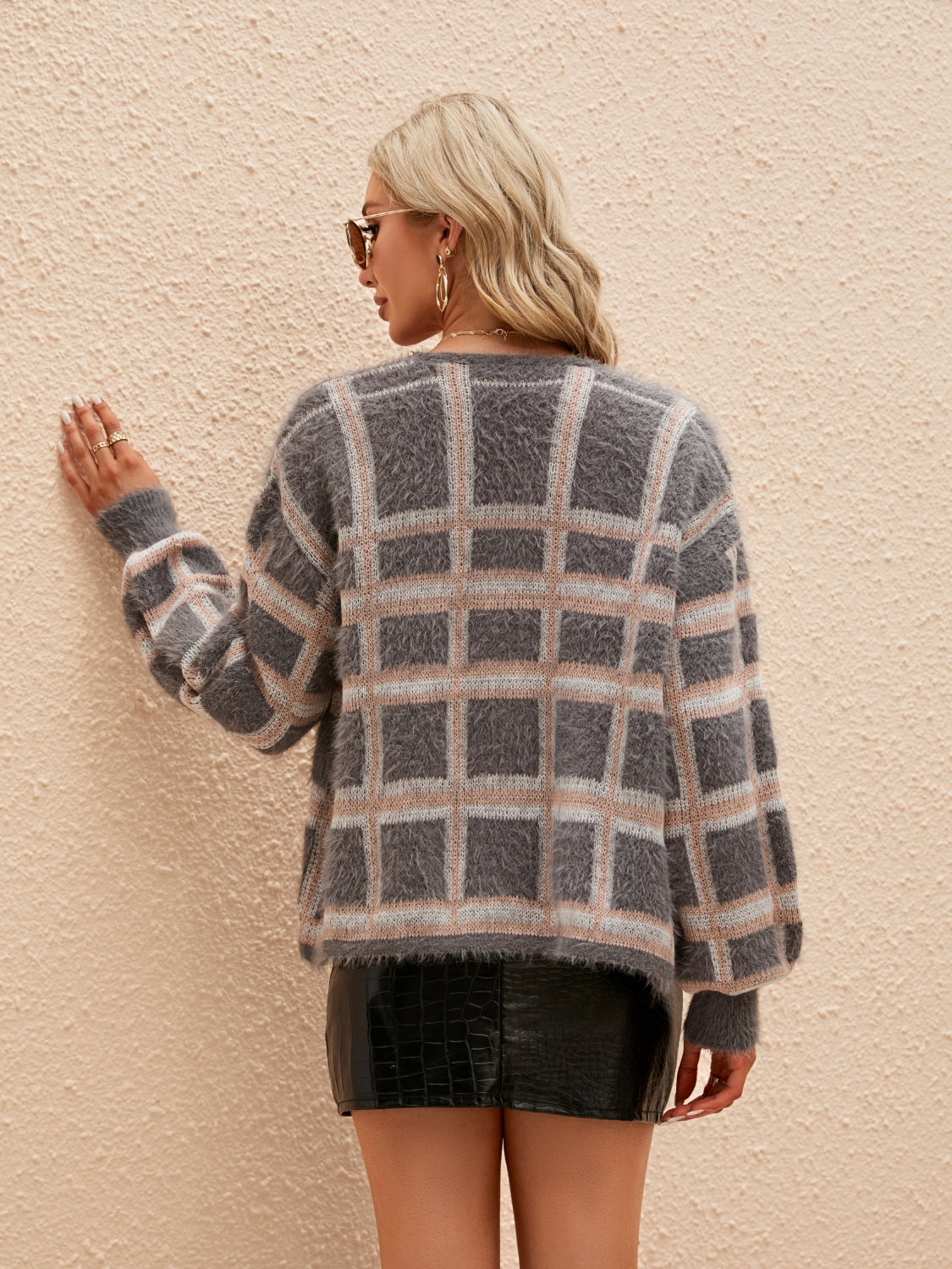 Get trendy with Open Front Plaid Long Sleeve Cardigan - Cardigans available at Styles Code. Grab yours today!
