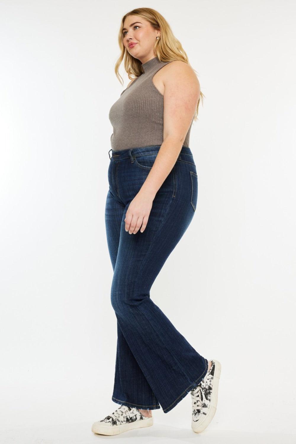 Get trendy with Full Size Mid Rise Flare Jeans - Jeans available at Styles Code. Grab yours today!