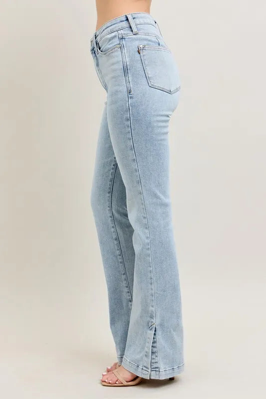 Get trendy with Vintage Wash Slim Boot Jeans - Plus Size - Jeans available at Styles Code. Grab yours today!