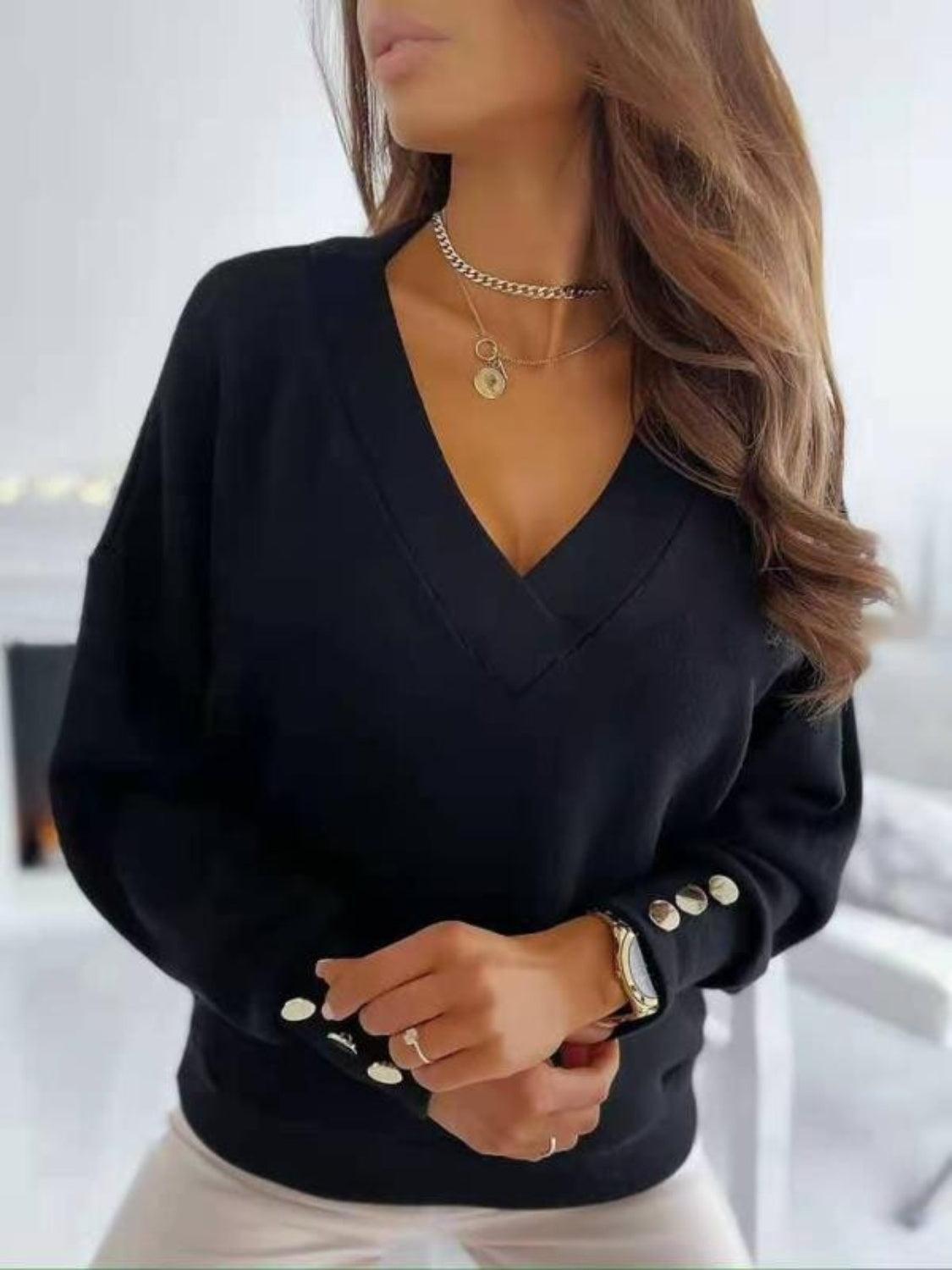 Get trendy with V-Neck Long Sleeve Sweatshirt - available at Styles Code. Grab yours today!