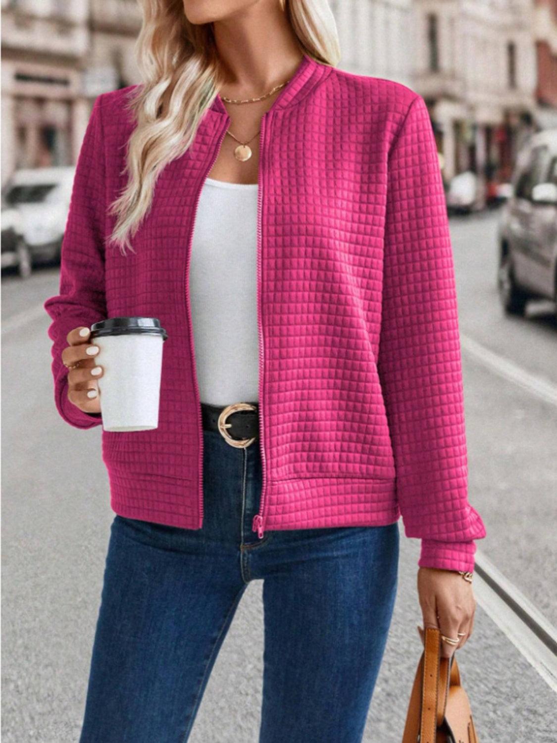 Get trendy with Zip Up Long Sleeve Jacket - available at Styles Code. Grab yours today!