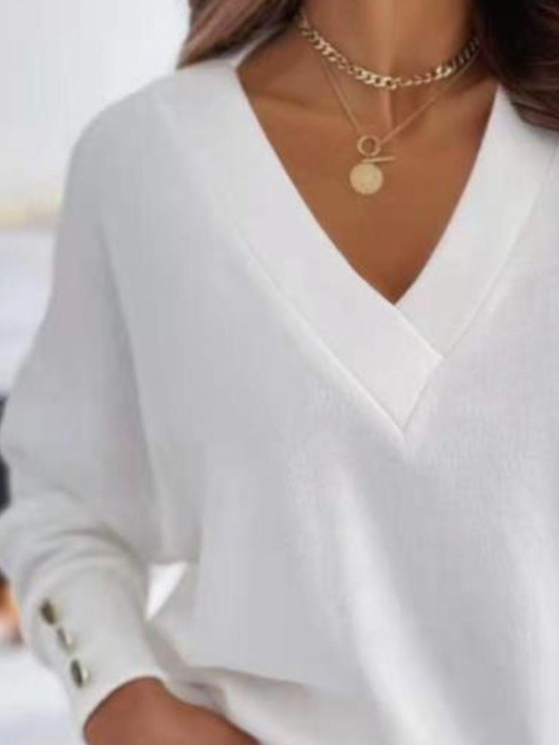 Get trendy with V-Neck Long Sleeve Sweatshirt - available at Styles Code. Grab yours today!
