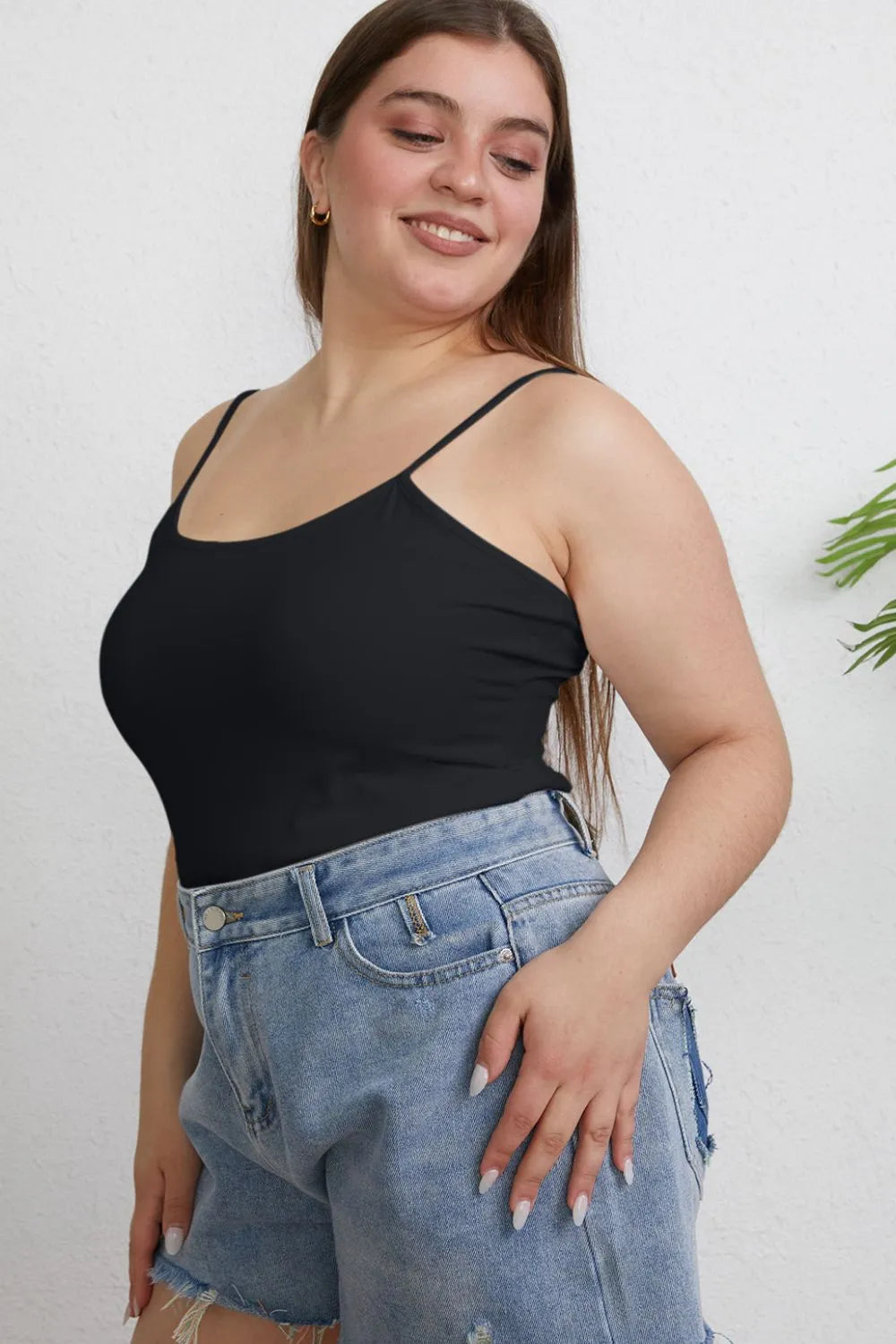 Get trendy with Full Size Round Neck Slim Cami - Top available at Styles Code. Grab yours today!