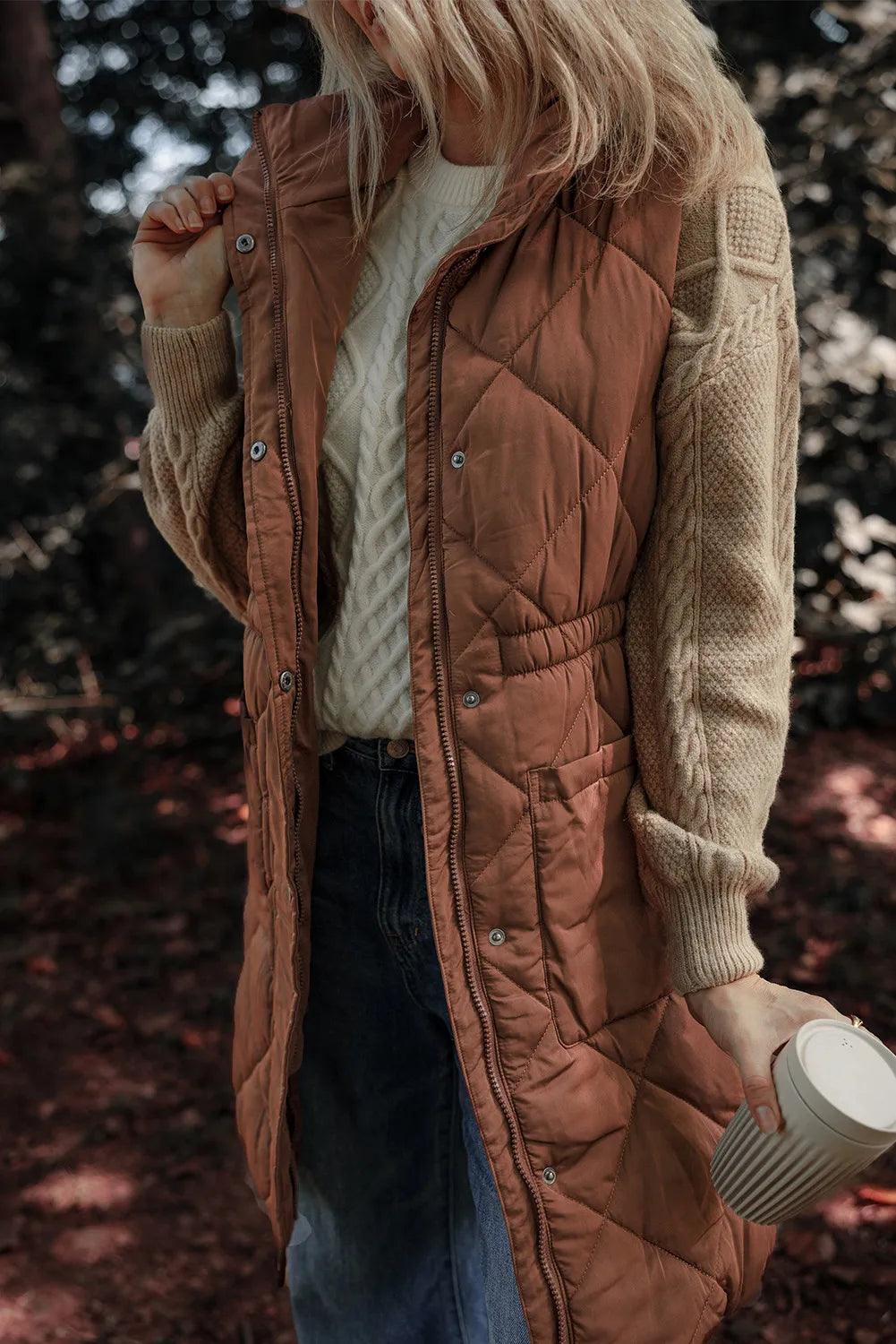 Get trendy with Pocketed Zipper and Button Vest Coat - available at Styles Code. Grab yours today!