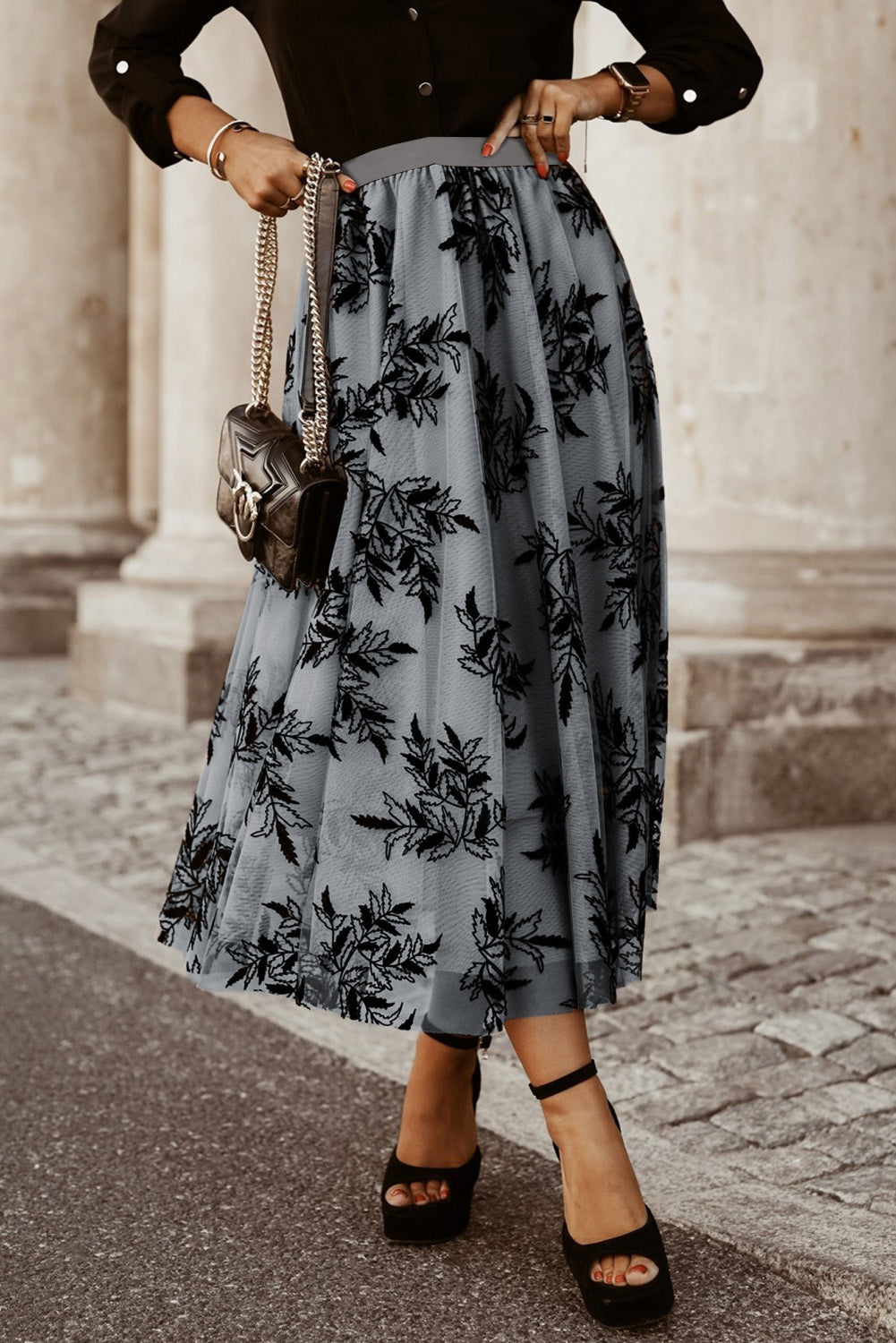 Get trendy with Embroidered High Waist Maxi Skirt - Skirts available at Styles Code. Grab yours today!