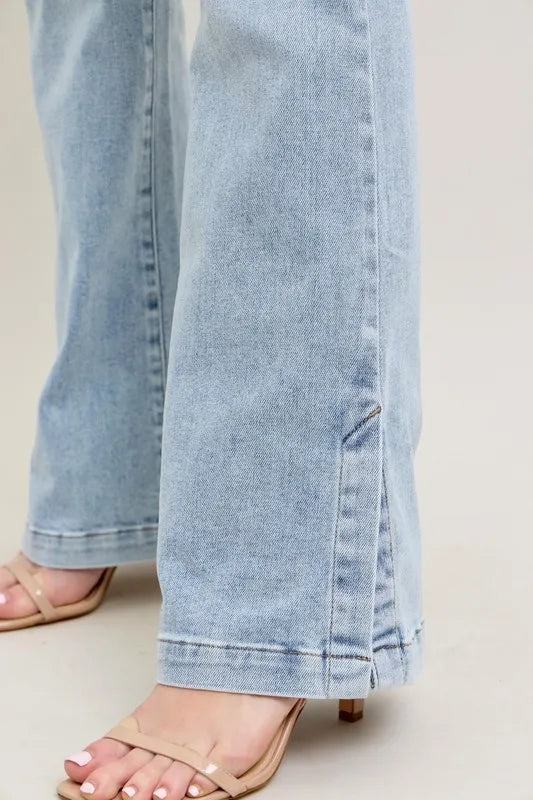 Get trendy with Vintage Wash Slim Boot Jeans - Plus Size - Jeans available at Styles Code. Grab yours today!
