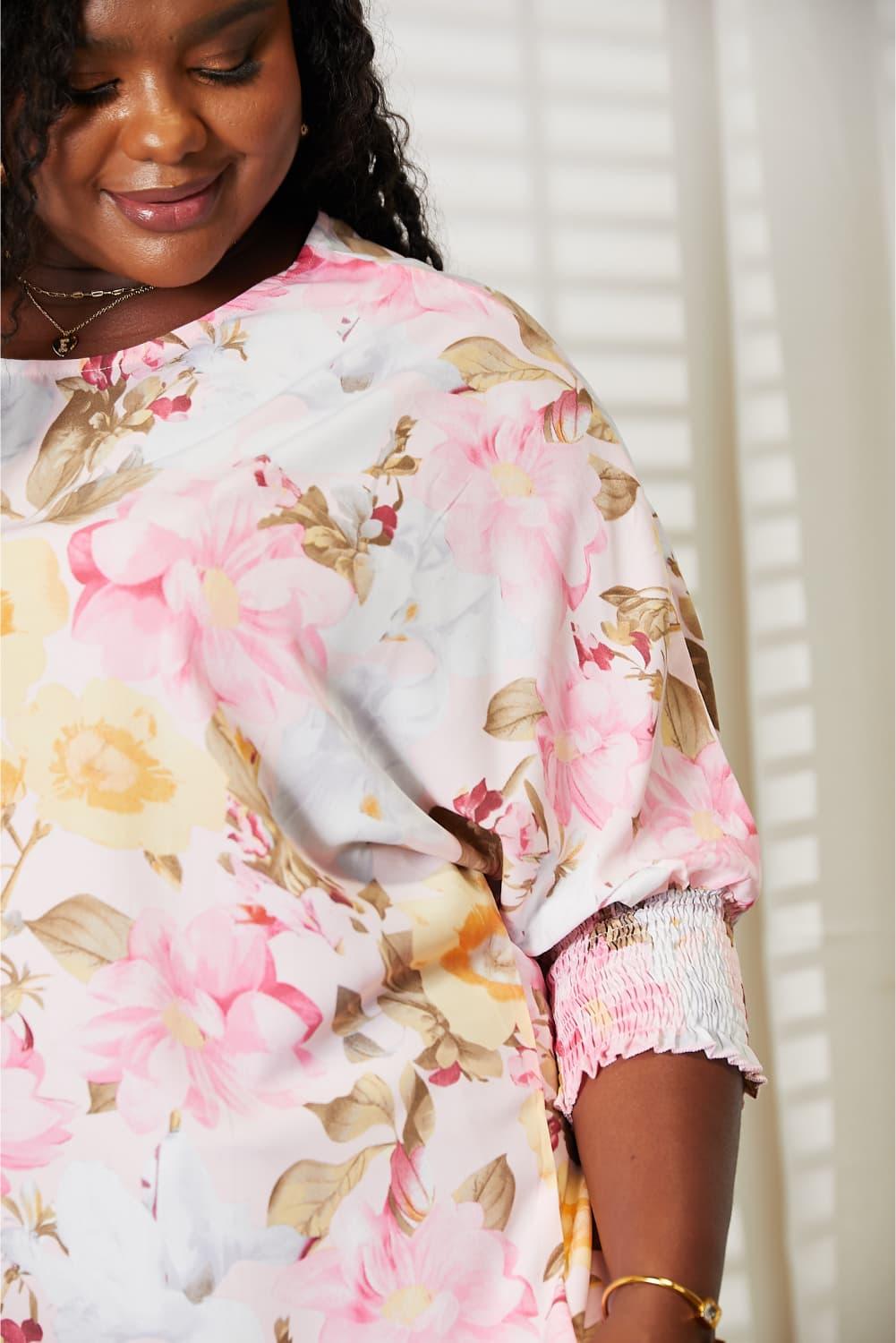 Get trendy with Floral Three-Quarter Sleeve Top - Top available at Styles Code. Grab yours today!