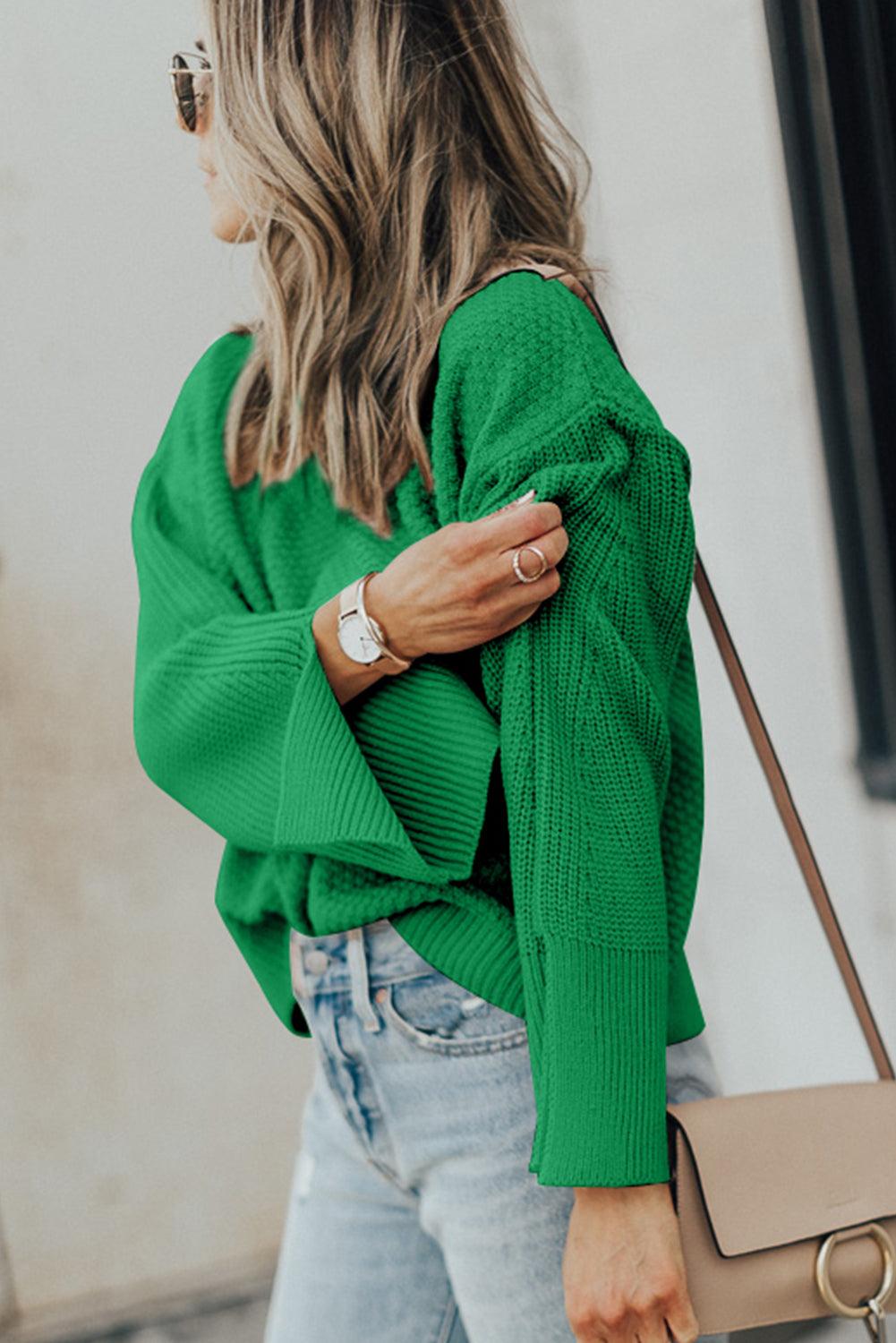 Get trendy with Textured Round Neck Long Sleeve Sweater - available at Styles Code. Grab yours today!