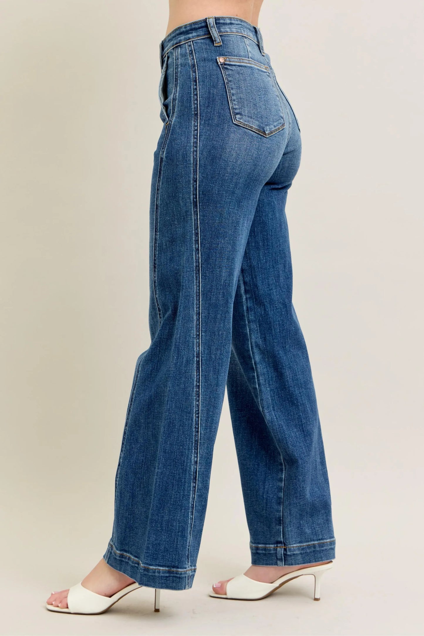 Get trendy with Full Size Wide Leg Jeans - Jeans available at Styles Code. Grab yours today!