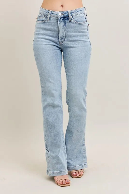 Get trendy with Vintage Wash Slim Boot Jeans - Plus Size - Jeans available at Styles Code. Grab yours today!