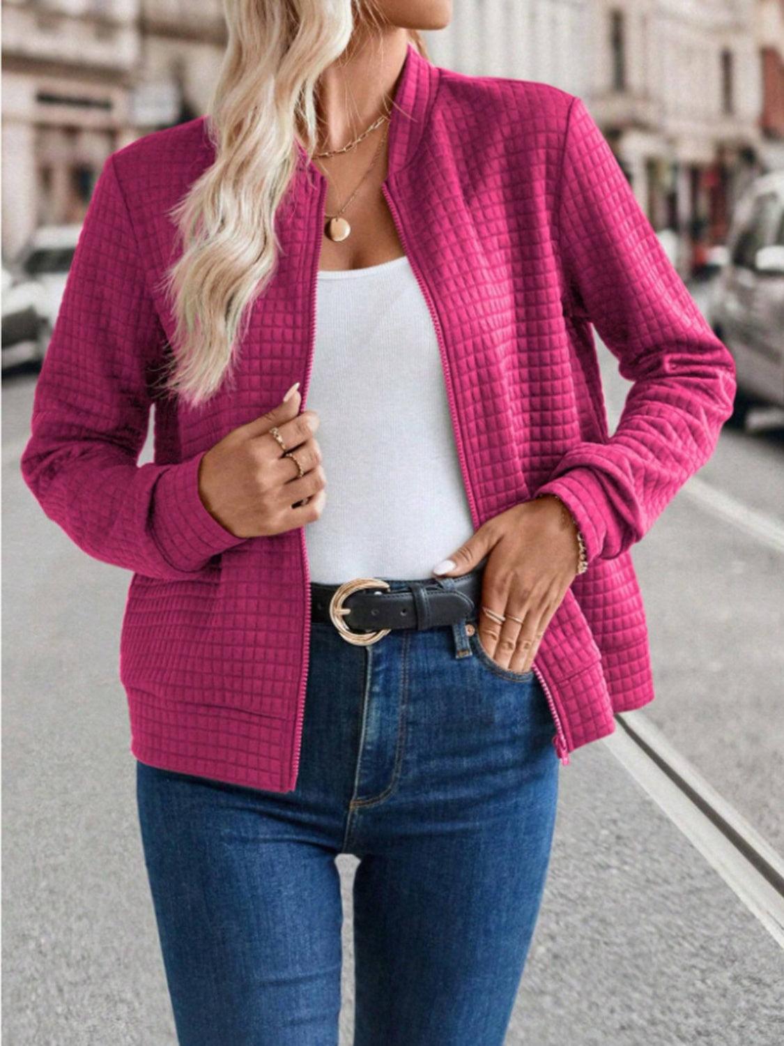 Get trendy with Zip Up Long Sleeve Jacket - available at Styles Code. Grab yours today!
