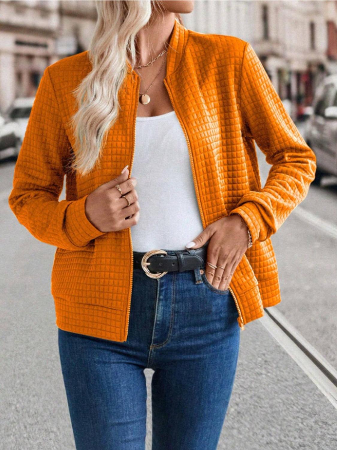 Get trendy with Zip Up Long Sleeve Jacket - available at Styles Code. Grab yours today!