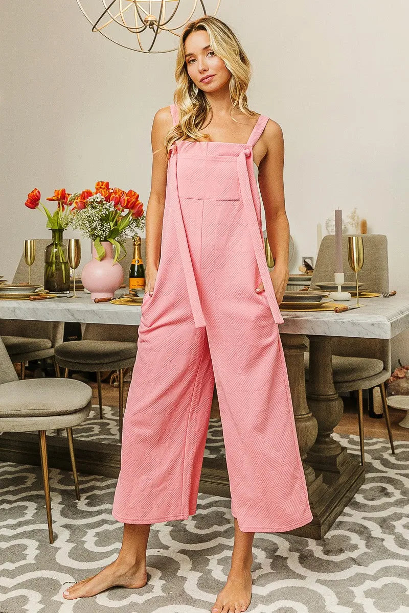 Get trendy with Textured Jacquard Jumpsuit - Jumpsuit available at Styles Code. Grab yours today!