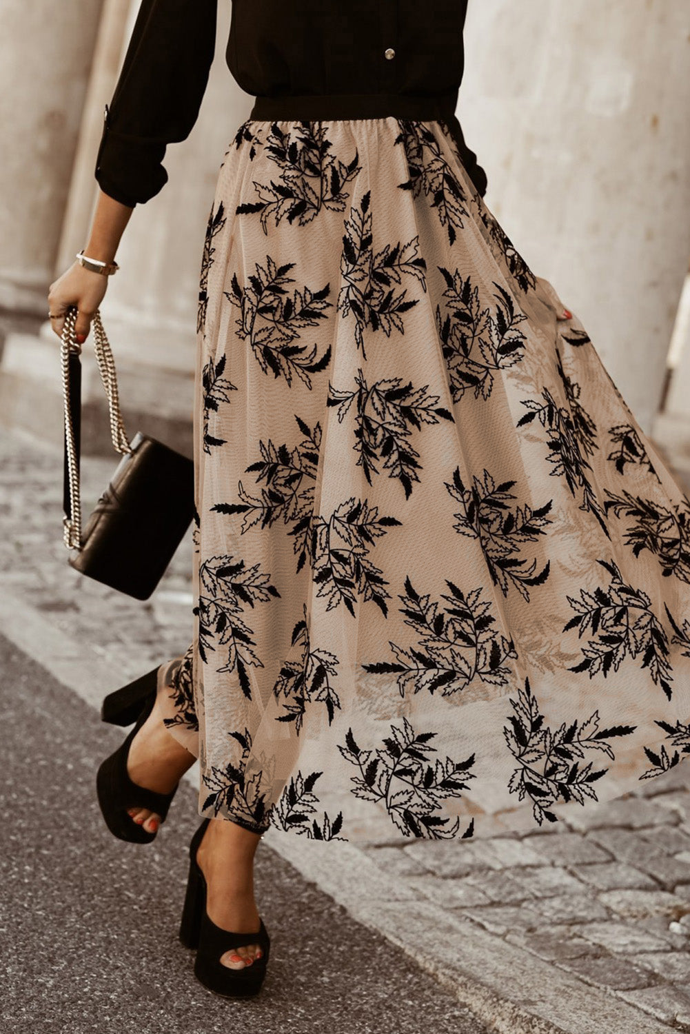 Get trendy with Embroidered High Waist Maxi Skirt - Skirts available at Styles Code. Grab yours today!