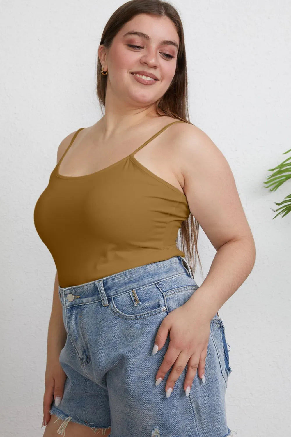 Get trendy with Full Size Round Neck Slim Cami - Top available at Styles Code. Grab yours today!