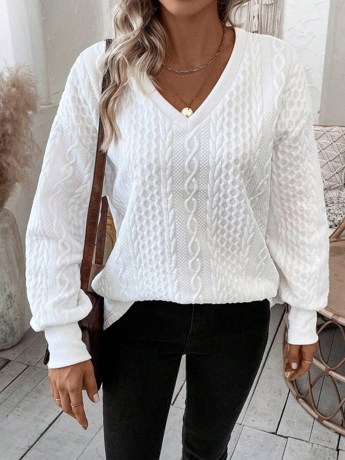 Get trendy with V-Neck Long Sleeve Sweatshirt - available at Styles Code. Grab yours today!