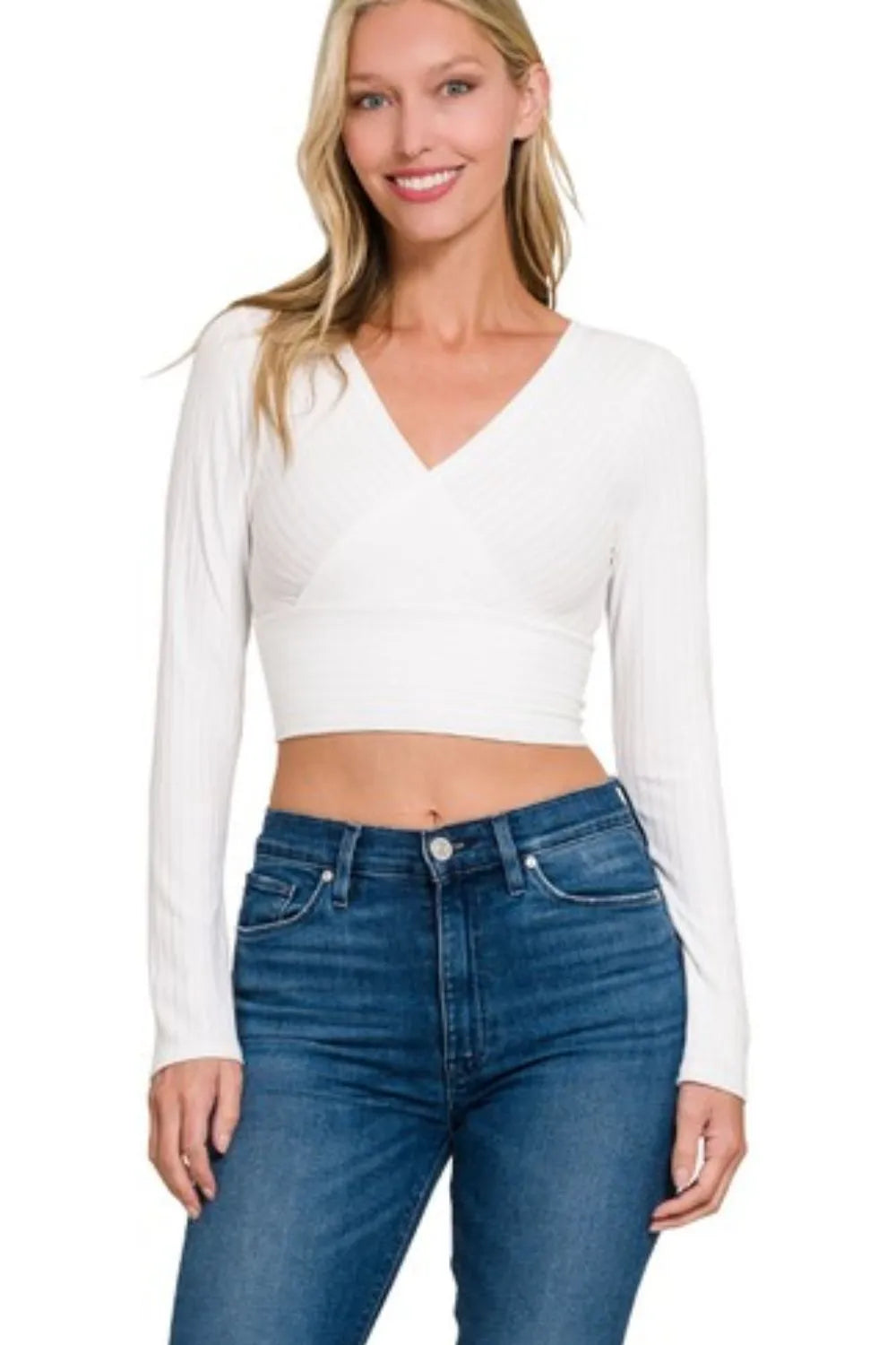 Get trendy with Waist Band Long Sleeve Top - Top available at Styles Code. Grab yours today!