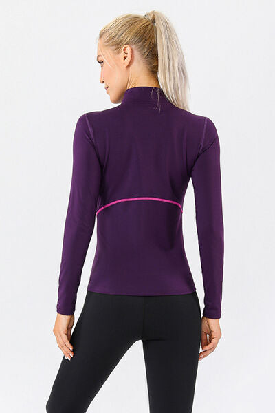 Get trendy with Mock Neck Quarter Zip Active T-Shirt - available at Styles Code. Grab yours today!