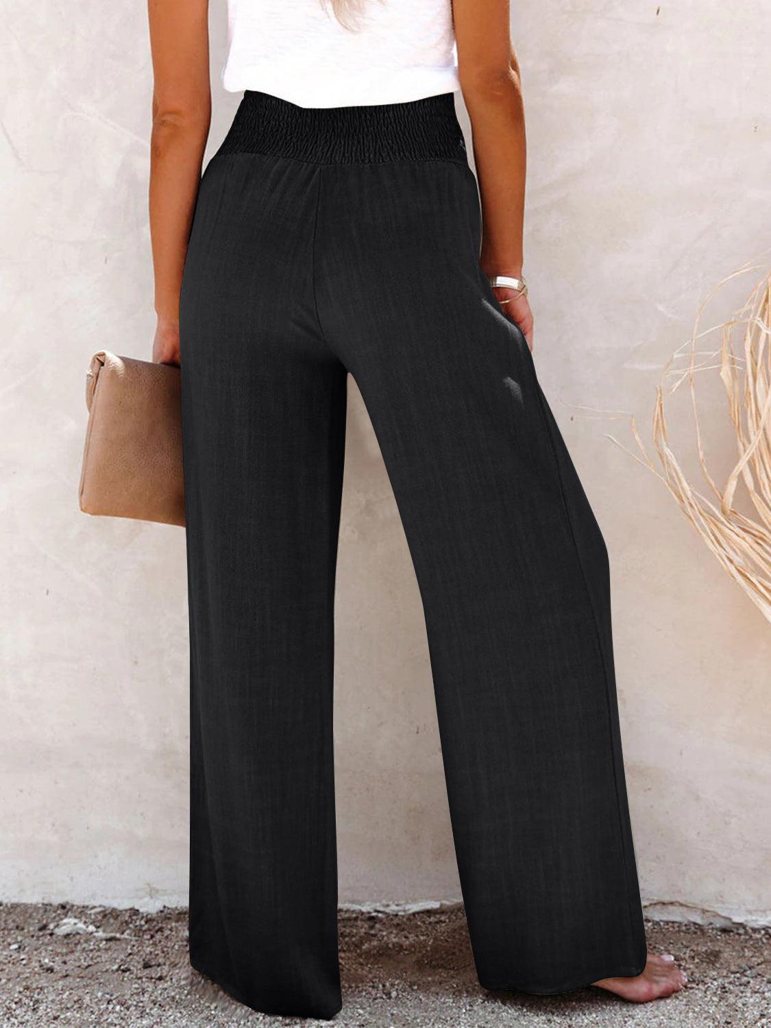 Get trendy with Full Size Decorative Button High Waist Pants - Pants available at Styles Code. Grab yours today!