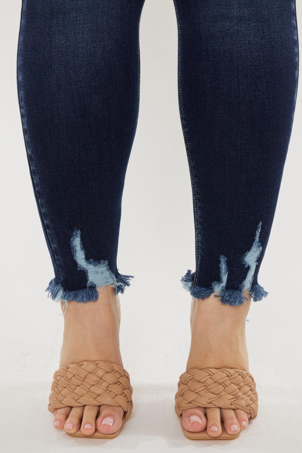Get trendy with Full Size Raw Hem High Waist Jeans - available at Styles Code. Grab yours today!
