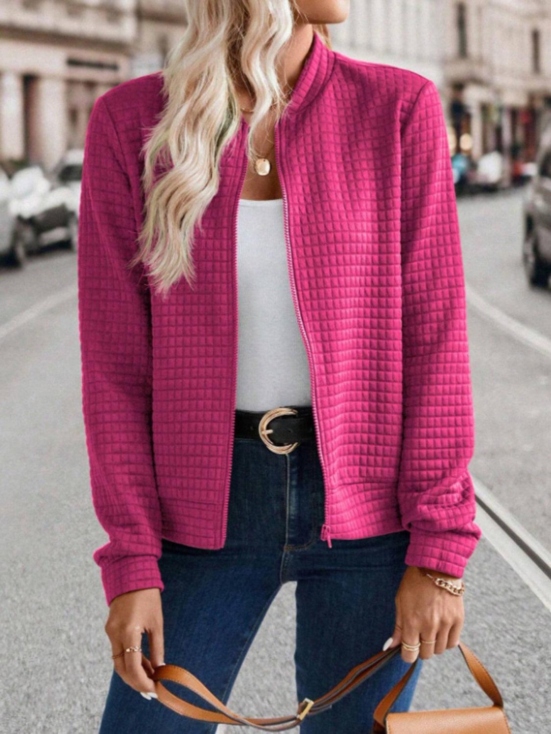 Get trendy with Zip Up Long Sleeve Jacket - available at Styles Code. Grab yours today!