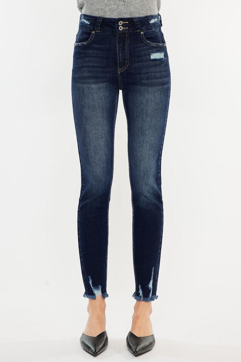 Get trendy with Full Size Raw Hem High Waist Jeans - available at Styles Code. Grab yours today!