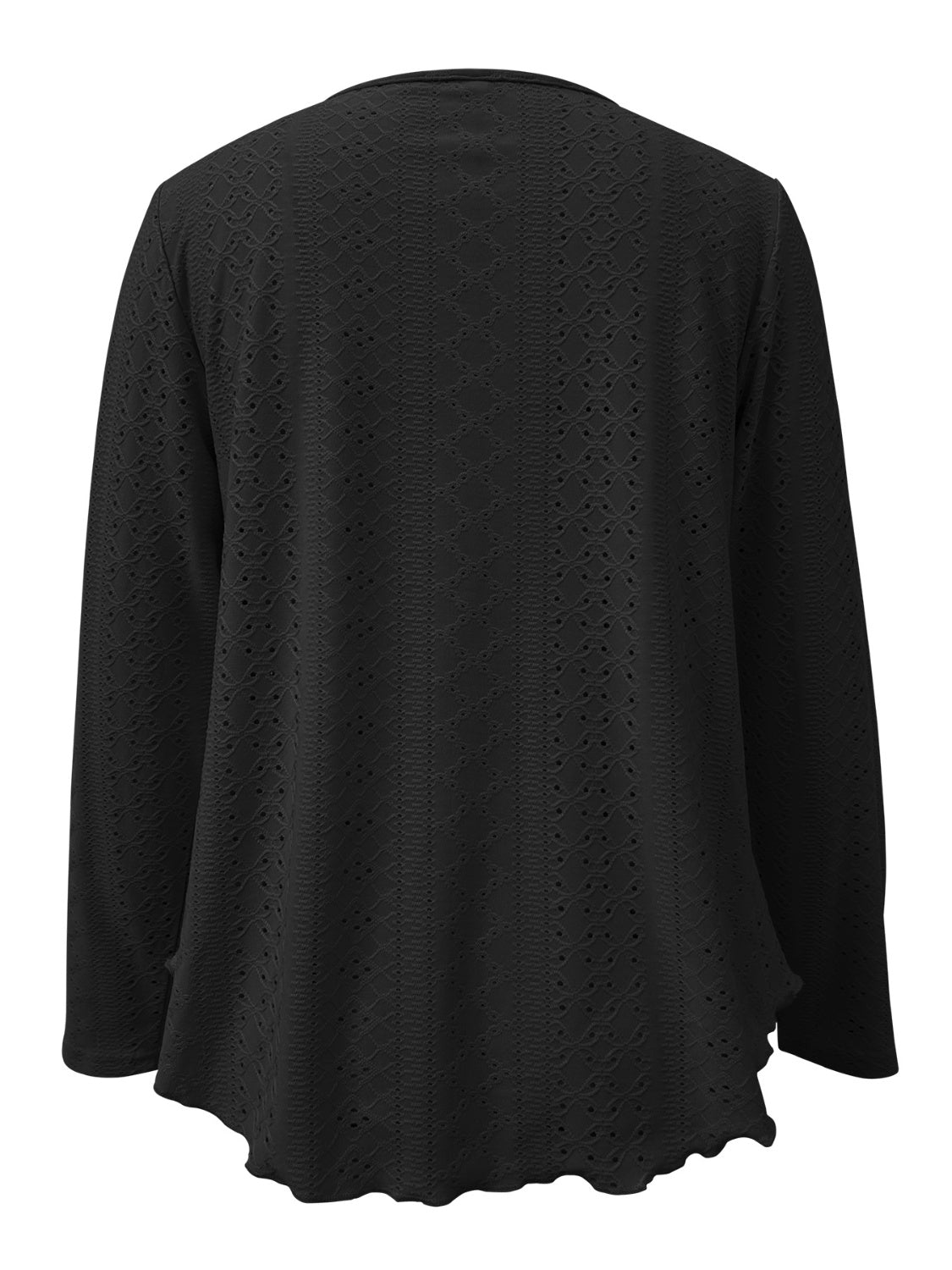Get trendy with Eyelet Long Sleeve Blouse - Blouse available at Styles Code. Grab yours today!