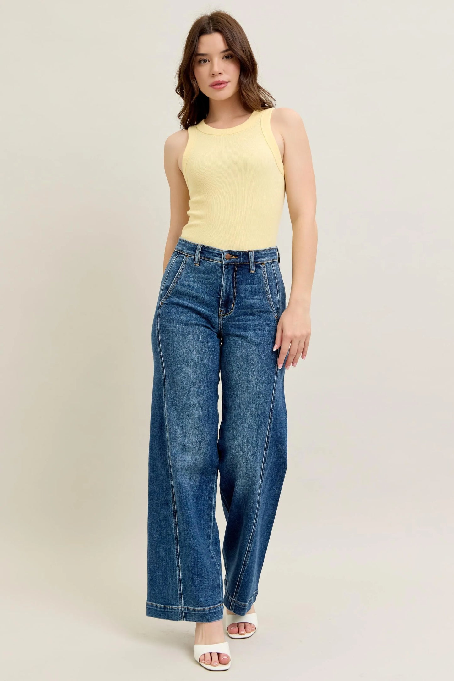 Get trendy with Full Size Wide Leg Jeans - Jeans available at Styles Code. Grab yours today!