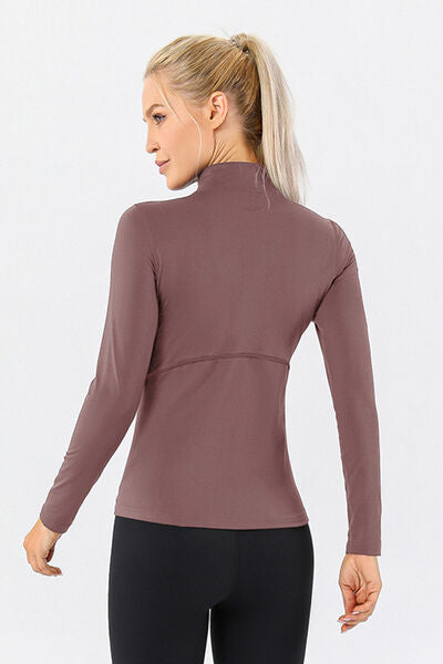 Get trendy with Mock Neck Quarter Zip Active T-Shirt - available at Styles Code. Grab yours today!