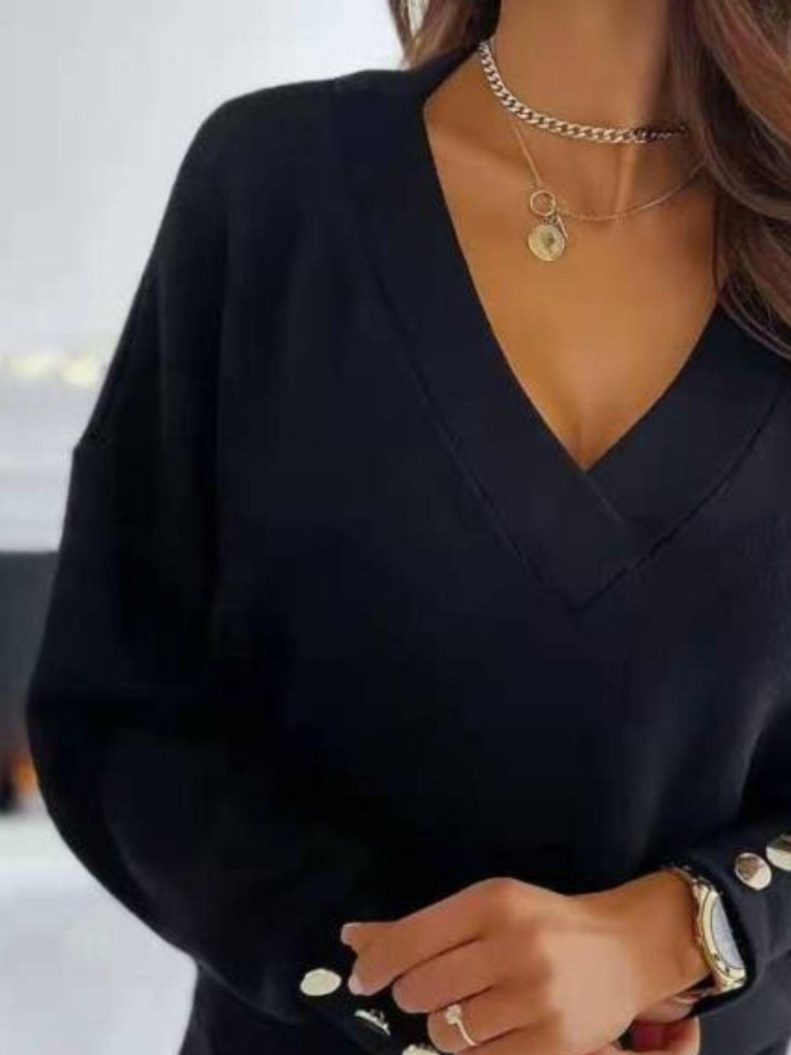 Get trendy with V-Neck Long Sleeve Sweatshirt - available at Styles Code. Grab yours today!
