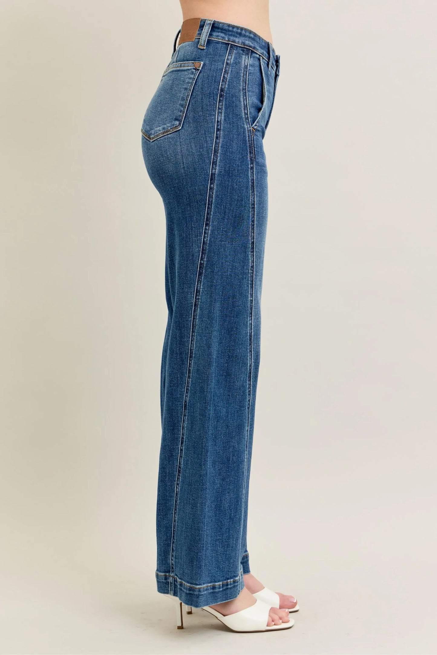 Get trendy with Full Size Wide Leg Jeans - Jeans available at Styles Code. Grab yours today!