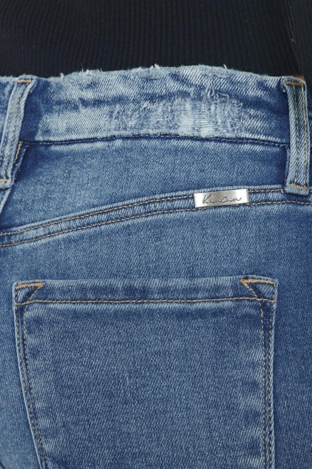 Get trendy with High Rise Wide Waistband Slim Straight Jeans - Jeans available at Styles Code. Grab yours today!