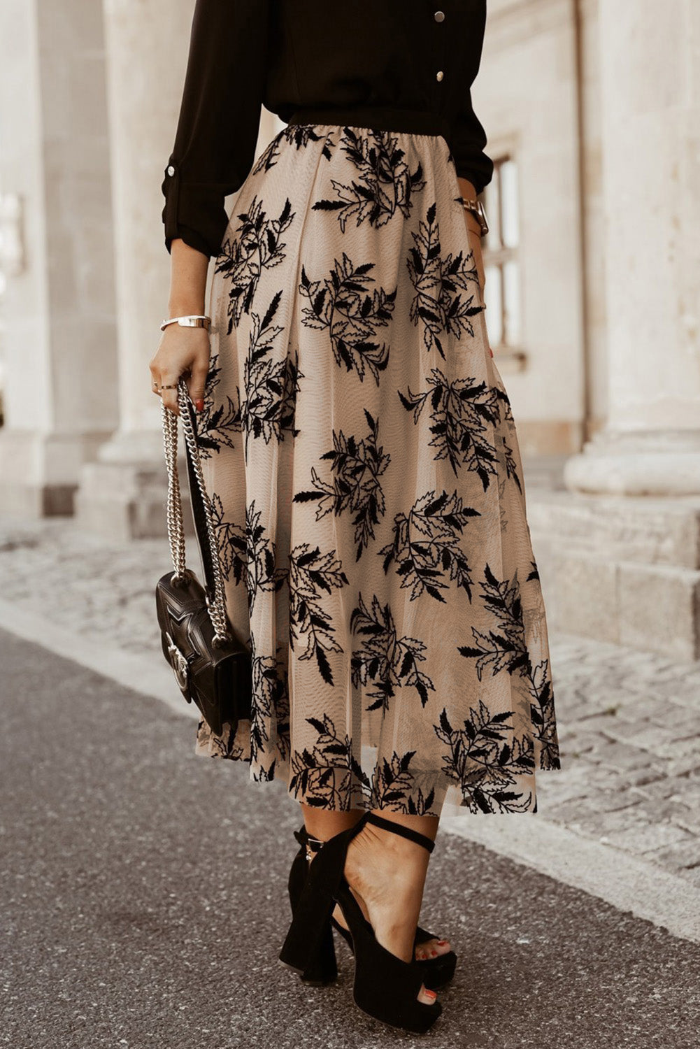 Get trendy with Embroidered High Waist Maxi Skirt - Skirts available at Styles Code. Grab yours today!