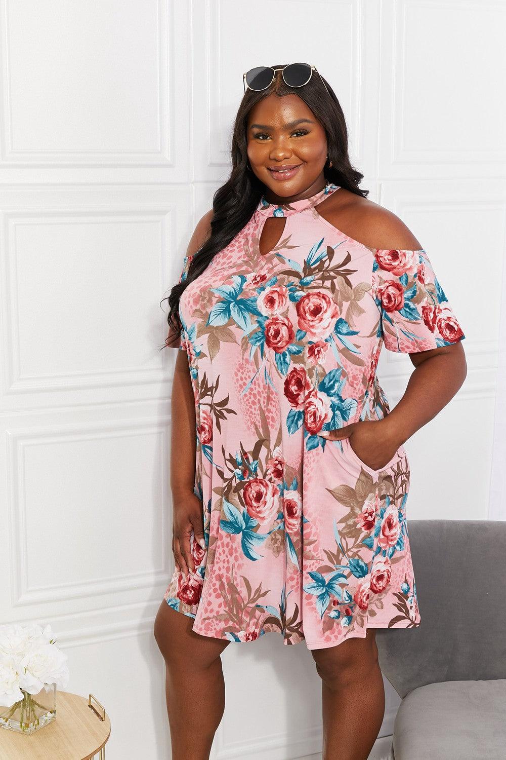 Get trendy with Full Size Cold-Shoulder Dress - Dress available at Styles Code. Grab yours today!