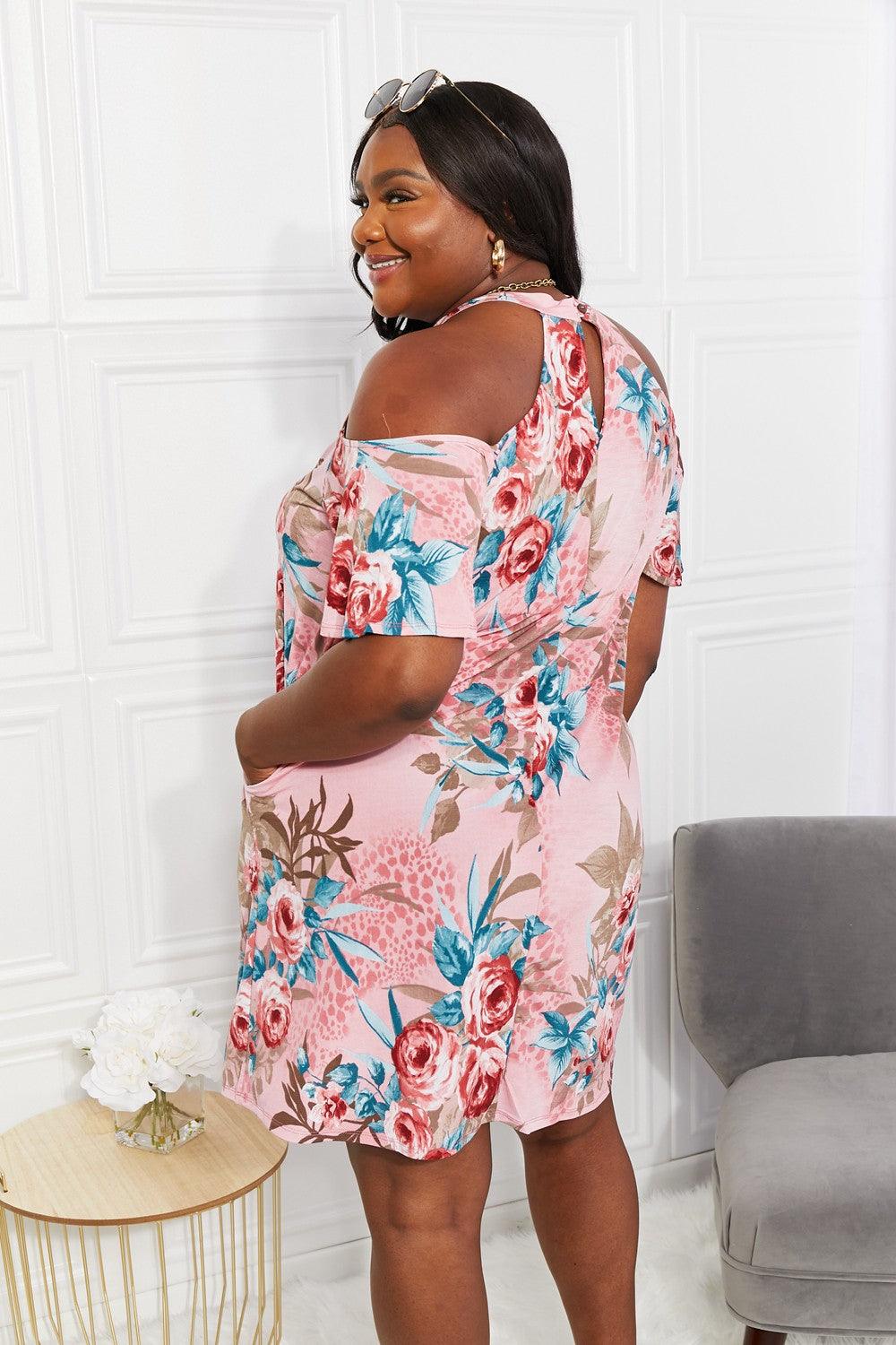 Get trendy with Sew In Love Full Size Fresh-Cut Flowers Cold-Shoulder Dress - Dress available at Styles Code. Grab yours today!