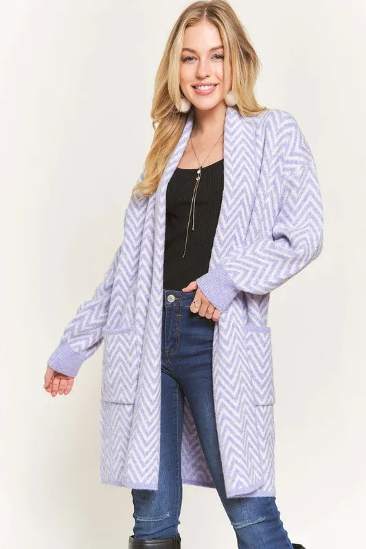 Get trendy with Chevron Sweater Cardigan - available at Styles Code. Grab yours today!