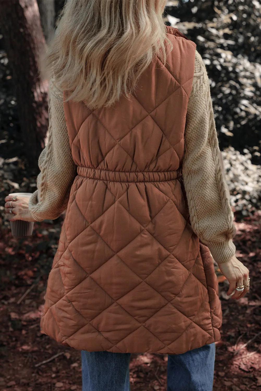 Get trendy with Pocketed Zipper and Button Vest Coat - available at Styles Code. Grab yours today!