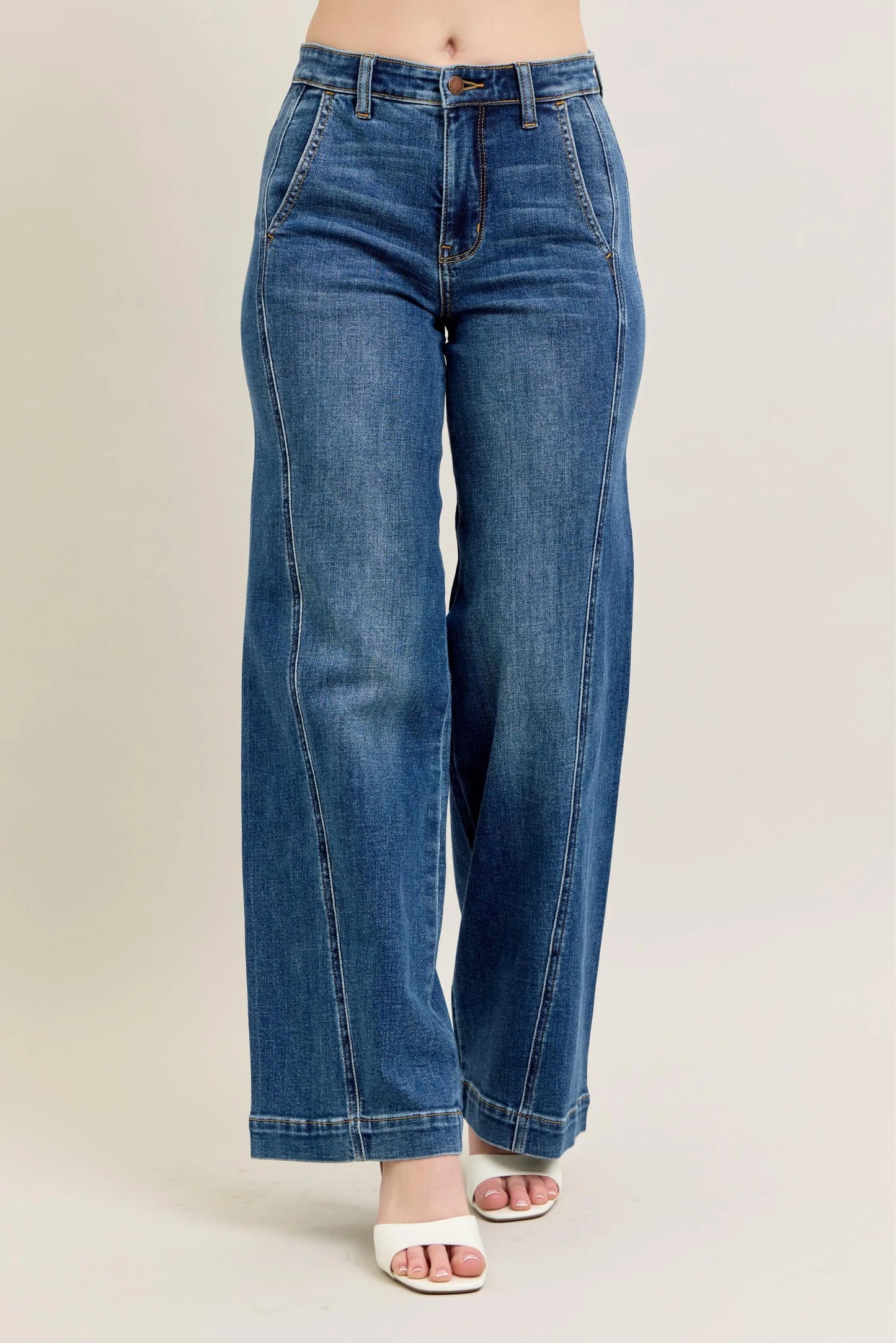 Get trendy with Full Size Wide Leg Jeans - Jeans available at Styles Code. Grab yours today!