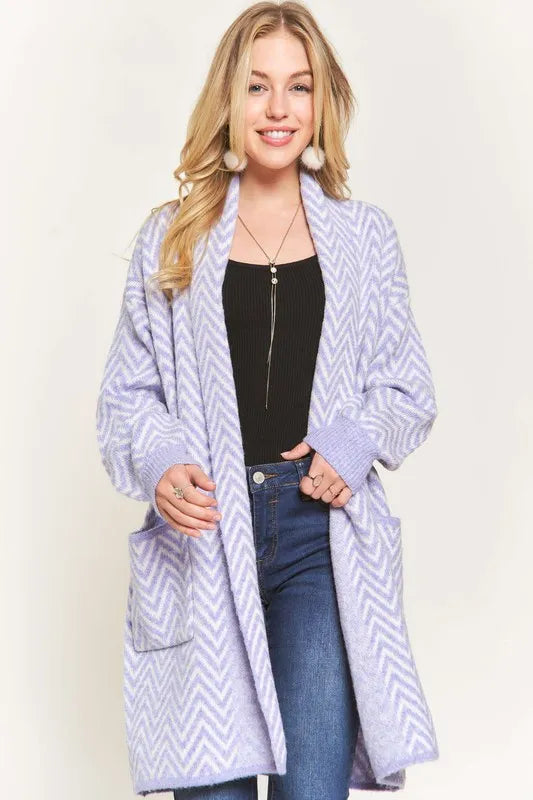 Get trendy with Chevron Sweater Cardigan - available at Styles Code. Grab yours today!
