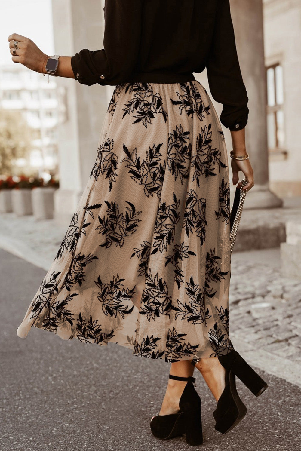 Get trendy with Embroidered High Waist Maxi Skirt - Skirts available at Styles Code. Grab yours today!