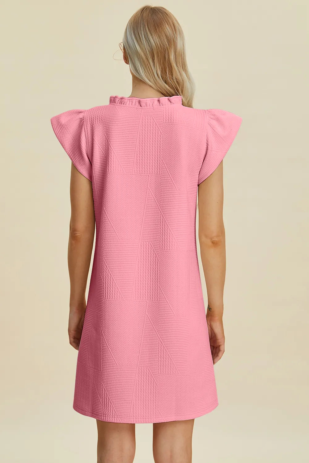 Get trendy with Full Size Ruffled V-Neck Dress - Dress available at Styles Code. Grab yours today!
