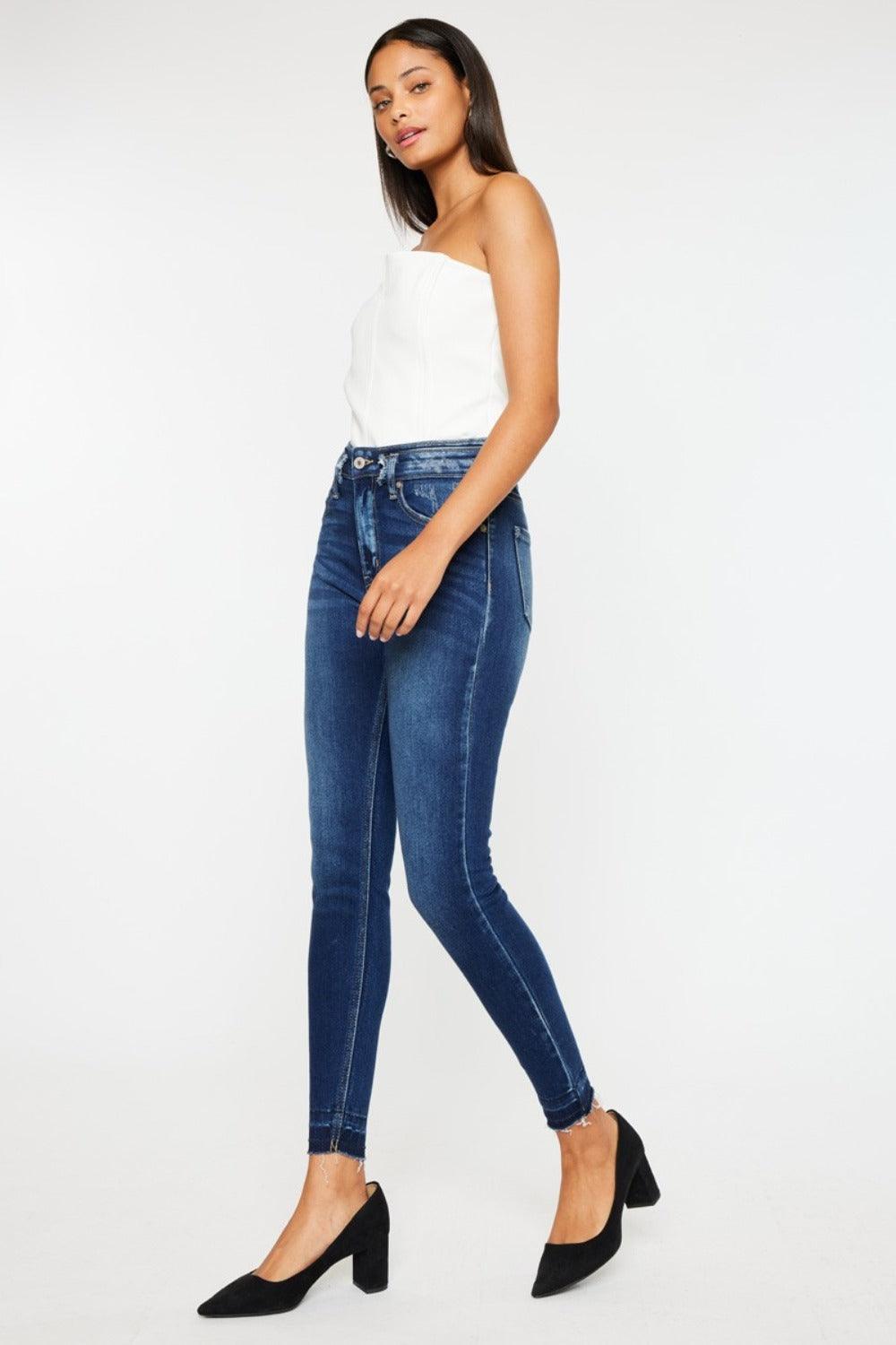 Get trendy with Full Size High Rise Ankle Skinny Jeans - Jeans available at Styles Code. Grab yours today!
