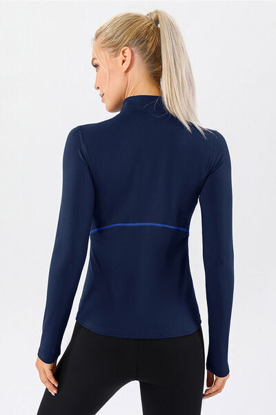 Get trendy with Mock Neck Quarter Zip Active T-Shirt - available at Styles Code. Grab yours today!