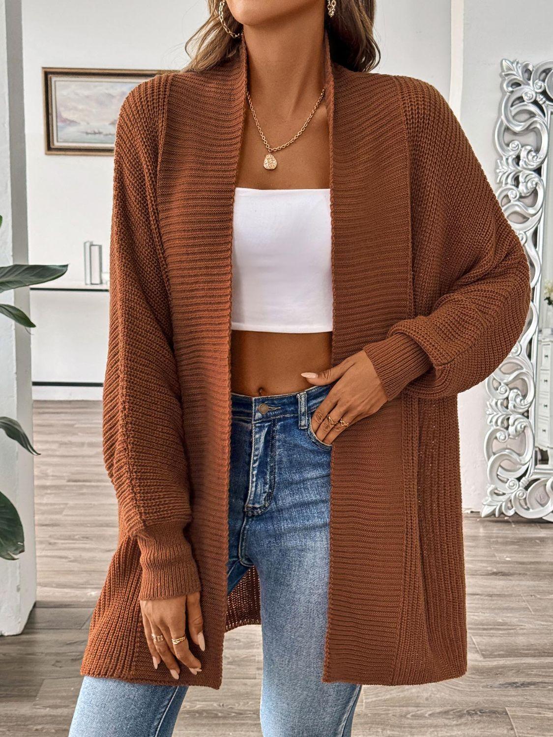 Get trendy with Open Front Long Sleeve Cardigan - available at Styles Code. Grab yours today!