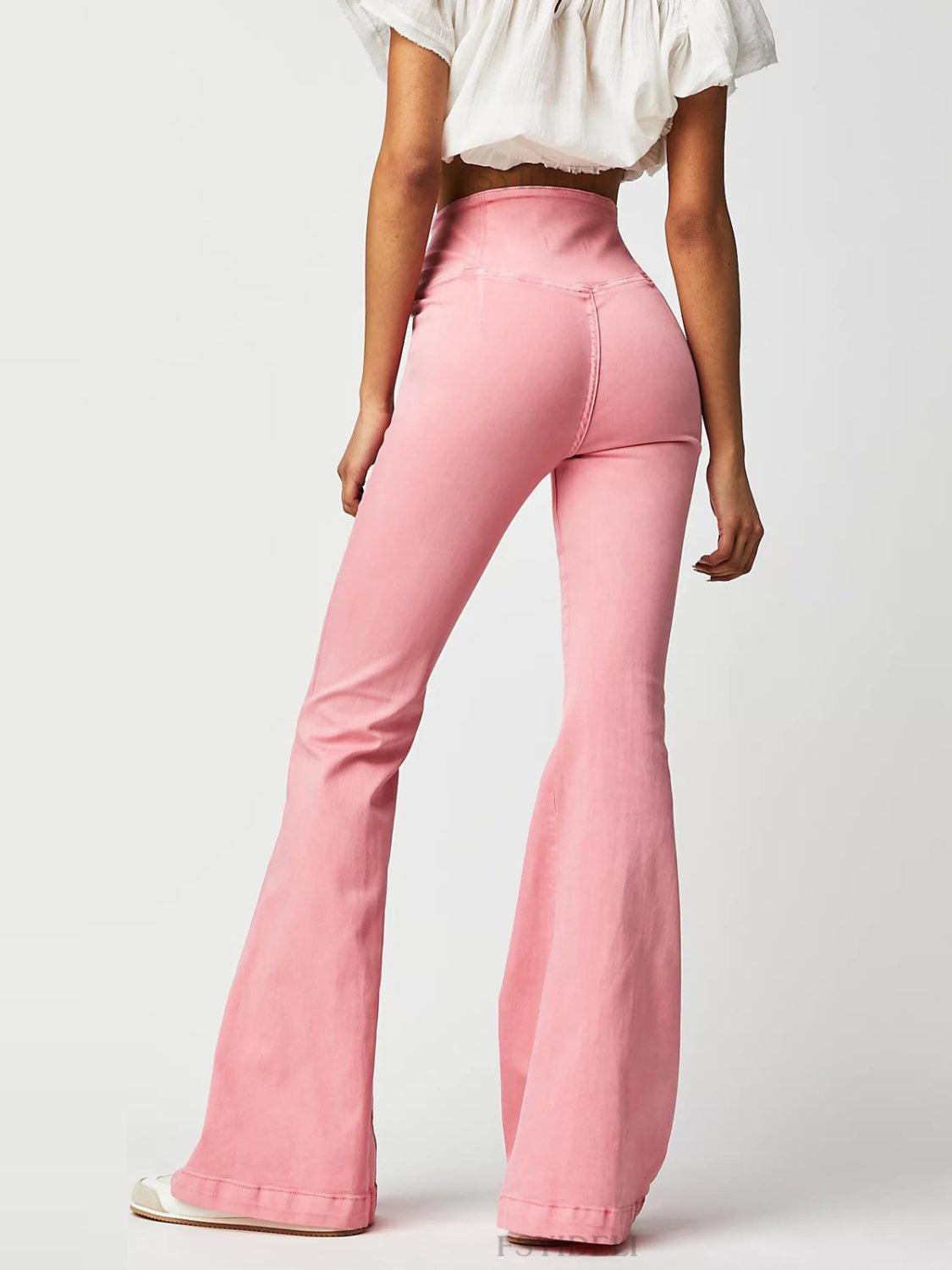 Get trendy with Asymmetric Waist Flare Jeans - available at Styles Code. Grab yours today!