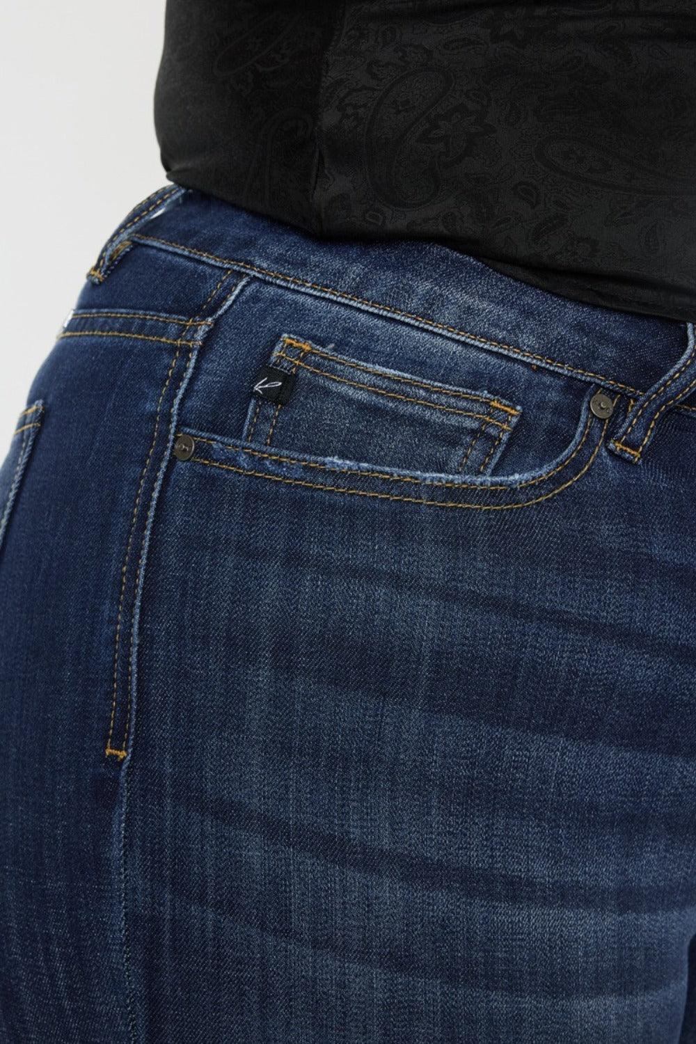 Get trendy with Full Size Mid Rise Slim Flare Jeans - Jeans available at Styles Code. Grab yours today!