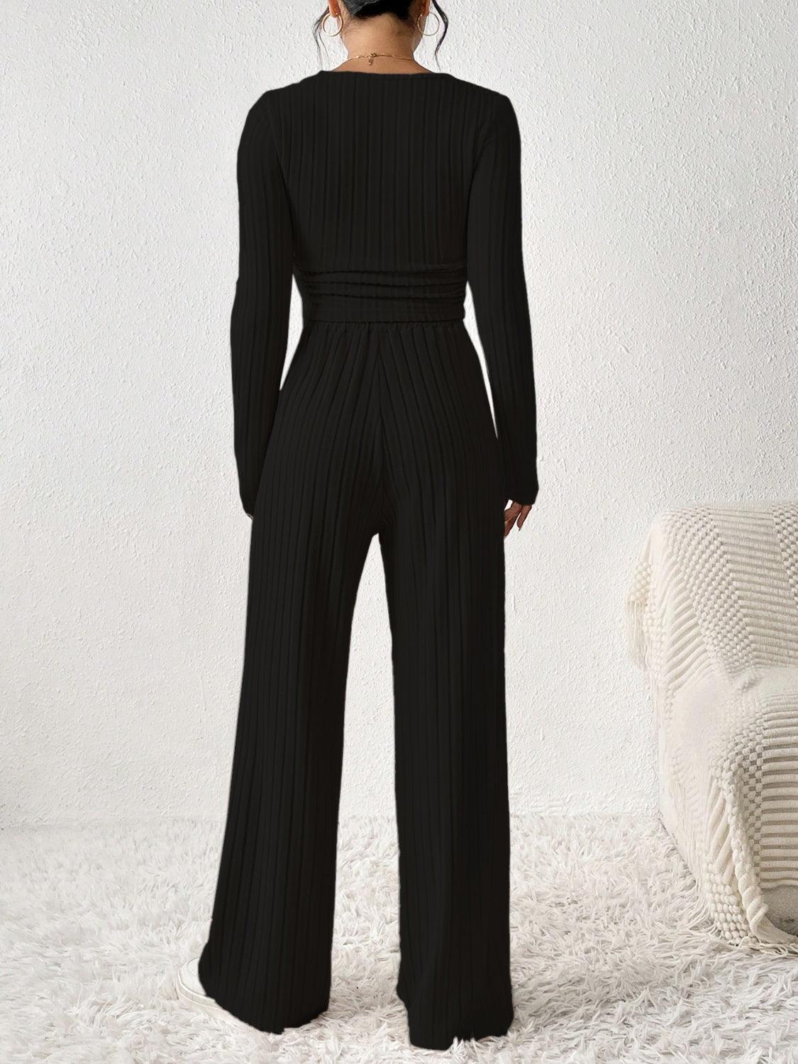 Get trendy with Scoop Neck Long Sleeve Top and Pants Set - Two Piece Sets available at Styles Code. Grab yours today!
