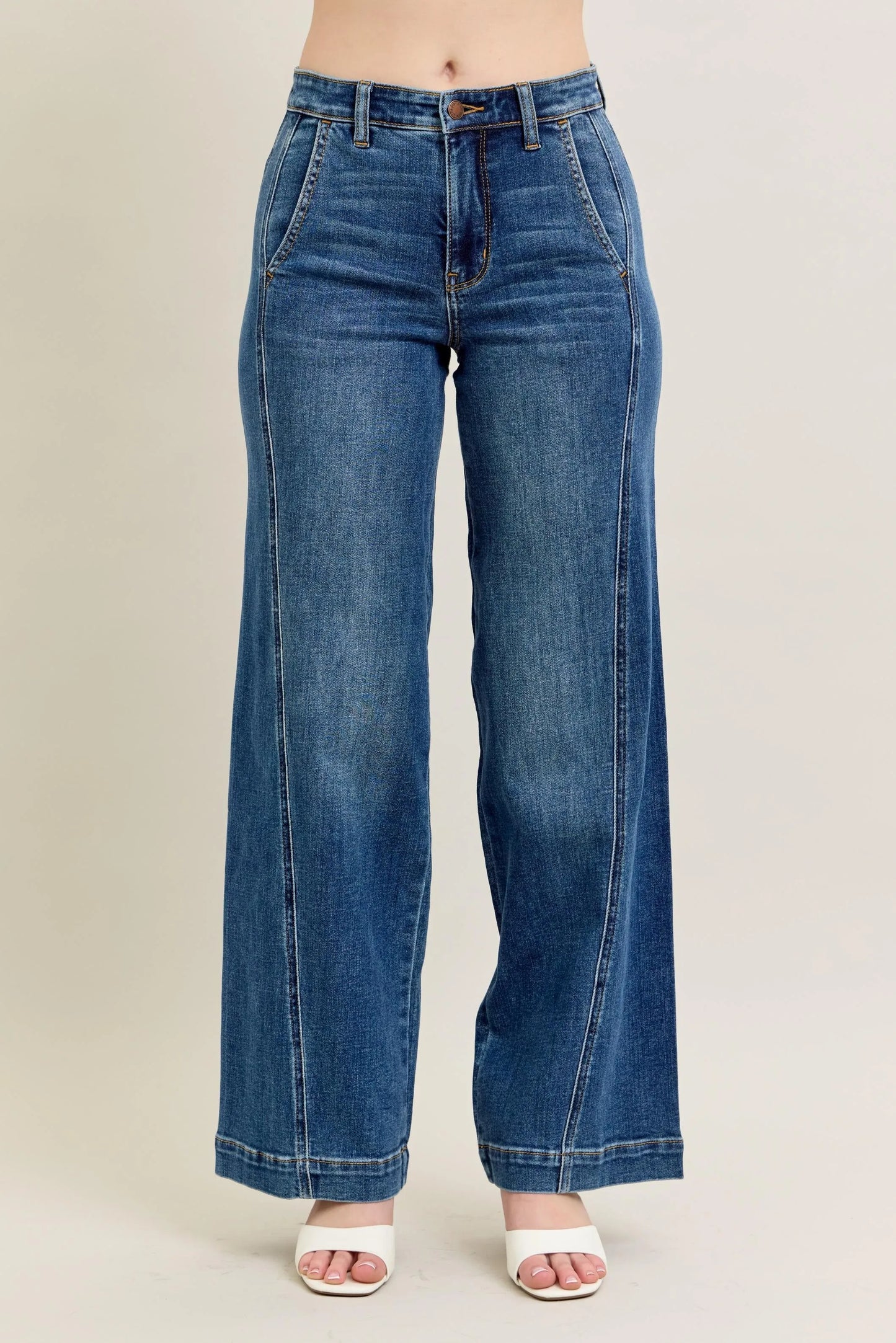 Get trendy with Full Size Wide Leg Jeans - Jeans available at Styles Code. Grab yours today!