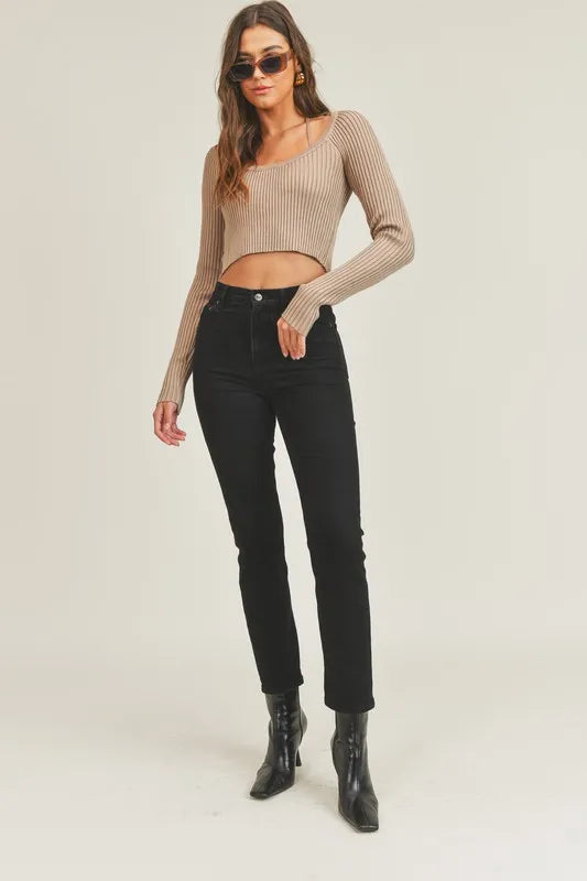 Get trendy with Crop Sweater Top and Inner Bra Set - Top available at Styles Code. Grab yours today!