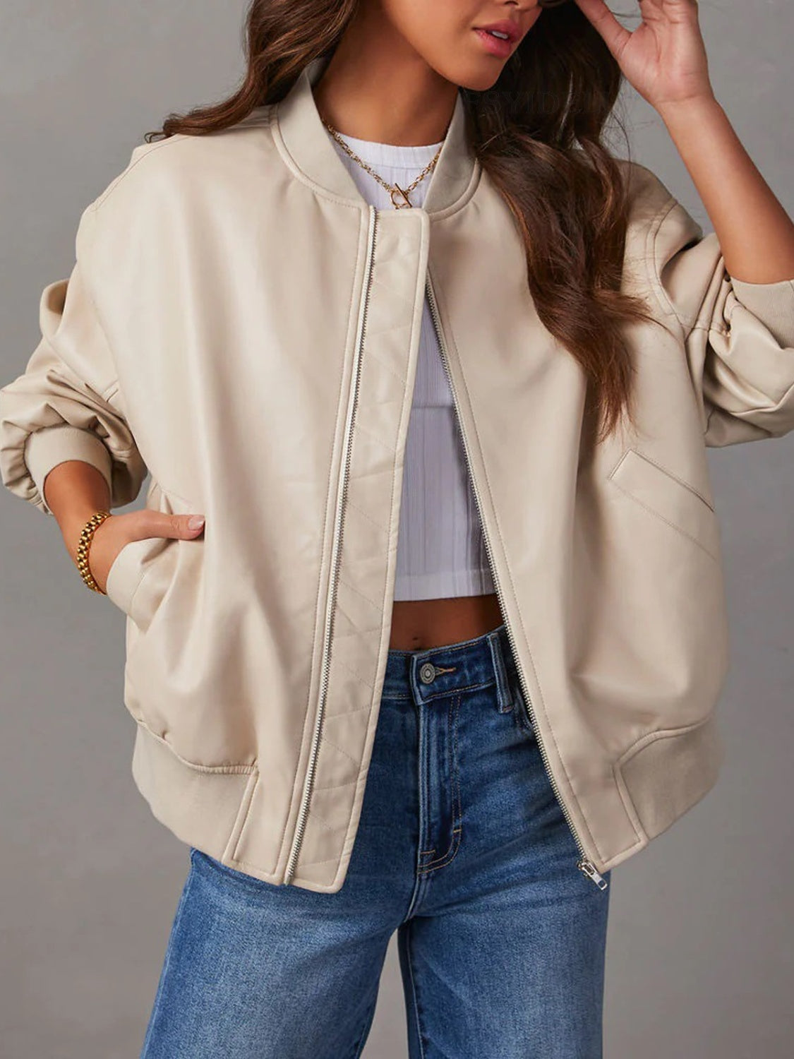 Get trendy with Zip Up Long Sleeve Jacket - available at Styles Code. Grab yours today!